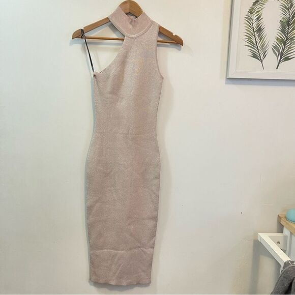 CUSHNIE One Shoulder Mock Neck Pencil Dress in size XS - Picture 4 of 11